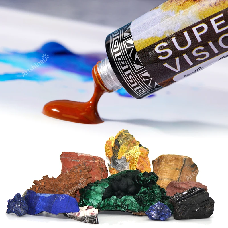 Watercolor Paint 15ML Super Vision Layered Watercolor Paint and Half Pan Solid Mineral Texture Antique Vintage Precipitation Color For Artists