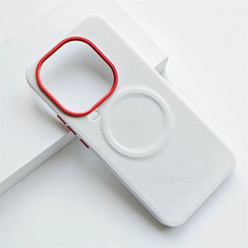 Premium Magnetic Leather Case with Metal Lens Frame & Shockproof Bumper