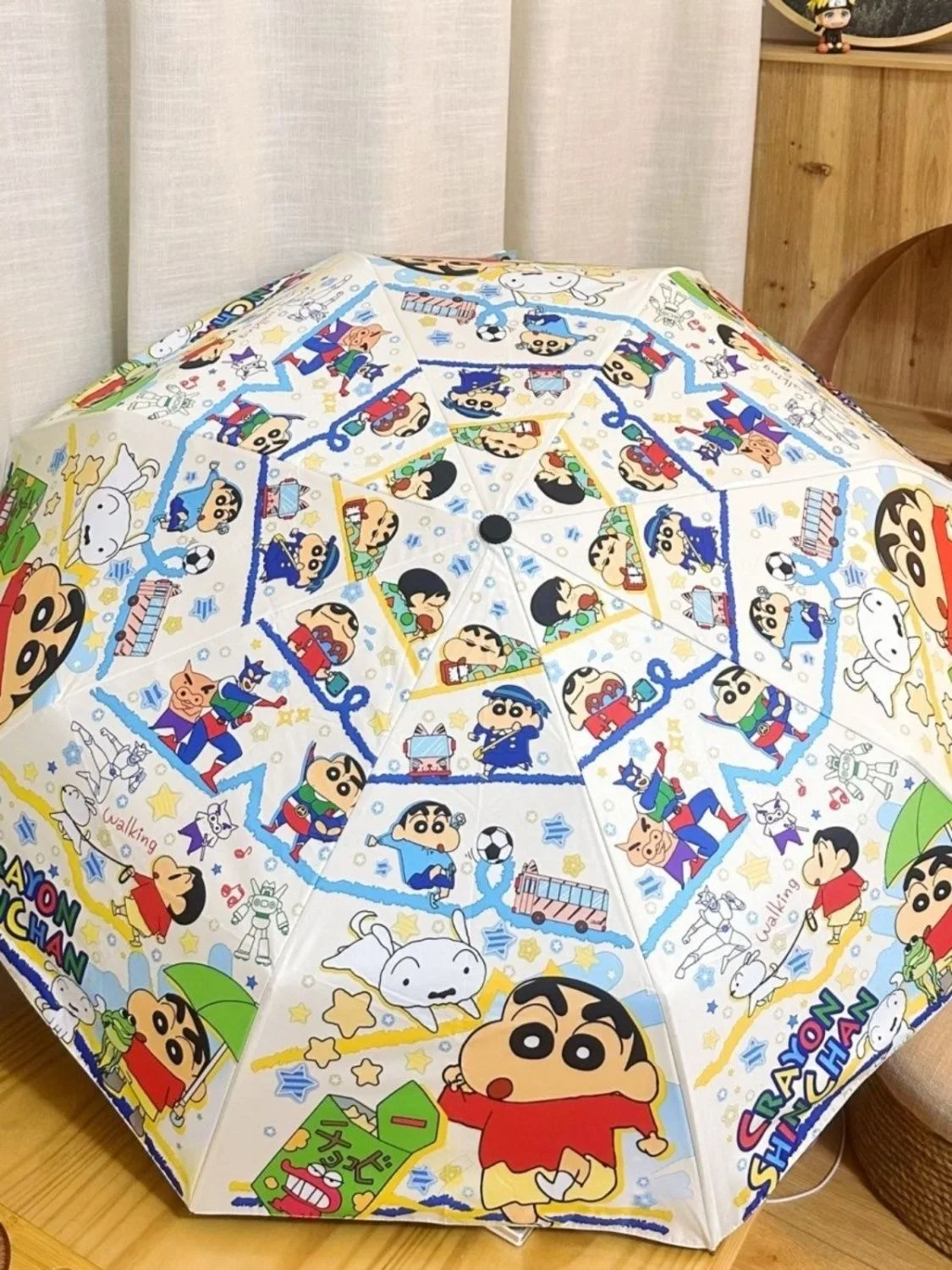 Fully automatic umbrella dual-purpose student sun protection parasol crayon Shin-shi's portable folding parasol new model