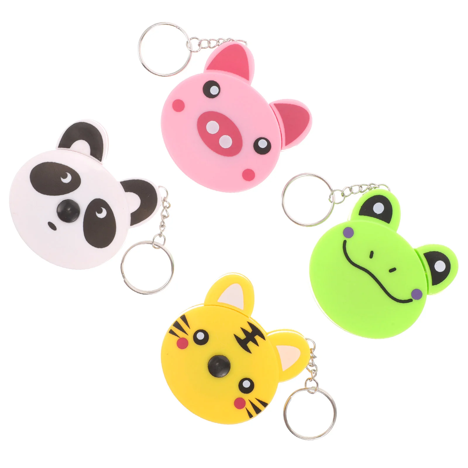 

4pcs Tape Measure Keyring Cute Tape Measure Plaything Retractable Portable Tape Ruler