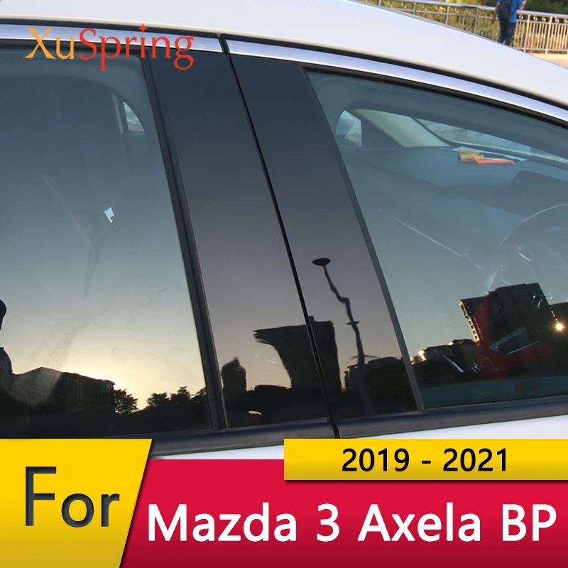 

For Mazda 3 Axela 2019 2020 2021 Sedan BP Car Window Middle Pillar Stickers PC Shining Cover Trim Garnish Styling 8pcs/set