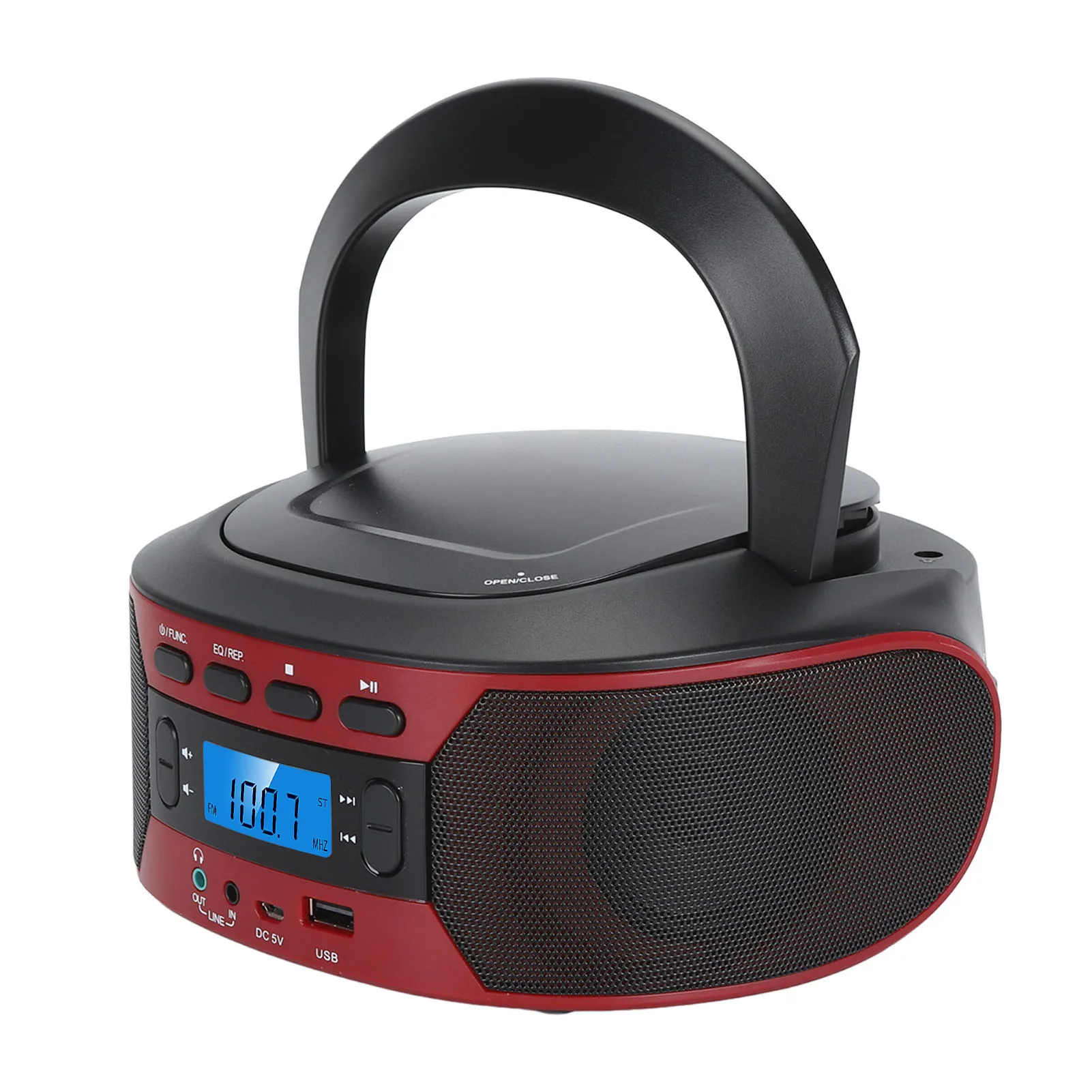 CD Player Bluetooth AUX IN Input Support Headphones 5 EQ Modes Multifunctional Digital Display Portable MP3 Player for Outdoor