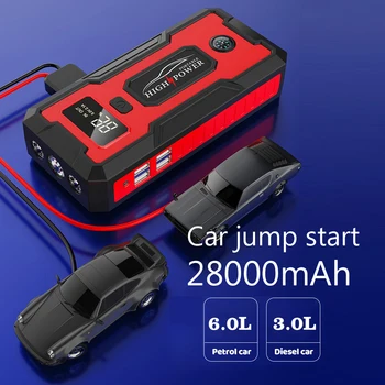 Avviatore di emergenza per auto Dispositivo di avviamento Batteria Power Bank 12V28000mAh Jumpstarter Auto Buster Booster di emergenza Caricatore per auto Jump Start