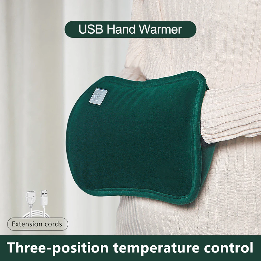 

Electric Hand Warmer Graphene USB Heater No Water Warming Bag Heated Hand Muff Pouch with Battery Pack Plush Cloth Cover