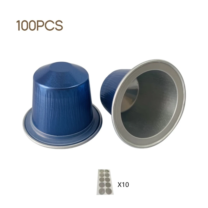 

100 Pcs Coffee Disposable Coffee Pods Empty Aluminum-Foil Coffee With Lids Coffeeware Coffee Maker Tool