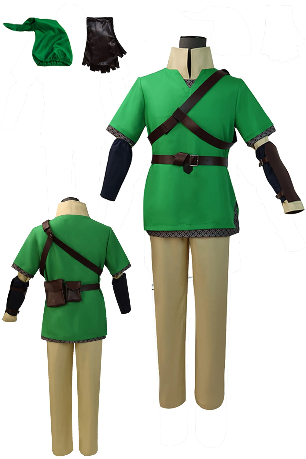 

Link Cosplay Men Costume Anime Game Zerda Skyward Sword Roleplay Fantasia Fancy Dress Up Party Clothes For Adult Role Playing