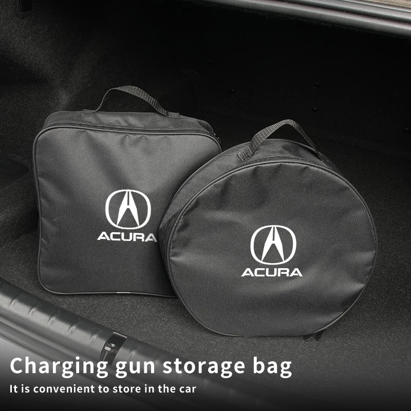 Car Charge Cable Case Organiser Waterproof Charging Gun Storage Bag For Acura MDX RDX TSX RSX Integra TL RL NSX TLX ILX ZDX RLX