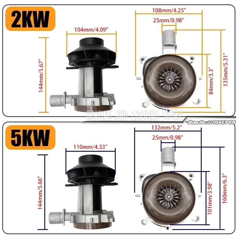 12V 24V Blower motor for Eberspacher D2 D4 Air Diesel Truck Parking Heater 2KW 5KW large blade assembly combustion air fan air diesel heater,diesel heater