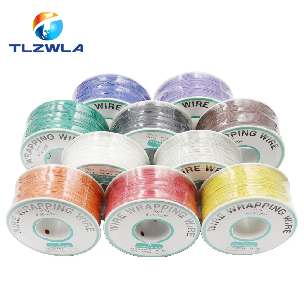 TLZWLA Перемычка PCB Flying Jumper Wire 30AWG 0.5MM, одножильный обмоточный провод OK line, лужёный, гибкий, изоляция, 250 метров 820FT