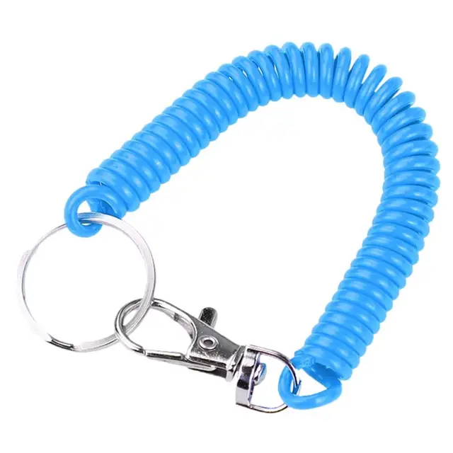 Coil Lanyard Retention Rope With Clip Retractable Springs Keychain Coil