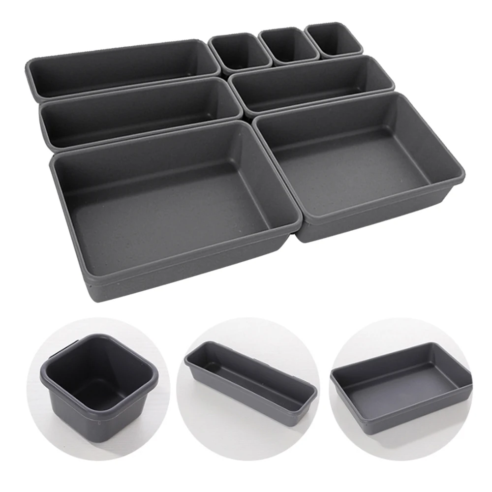 8pcs/set Adjustable Drawer Organizer Box Trays Make Up Cosmetics Sundries Divider Holder Kitchen Bathroom Closet Jewellery Box drawer organizers