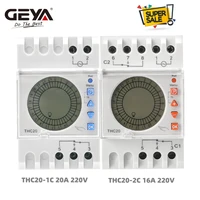 SALE GEYA 24 Hours Programmable Time Control Switch 16A 20A AC220V Backlight Timer LED Sceen Daylight Saving Timer Electronic 1