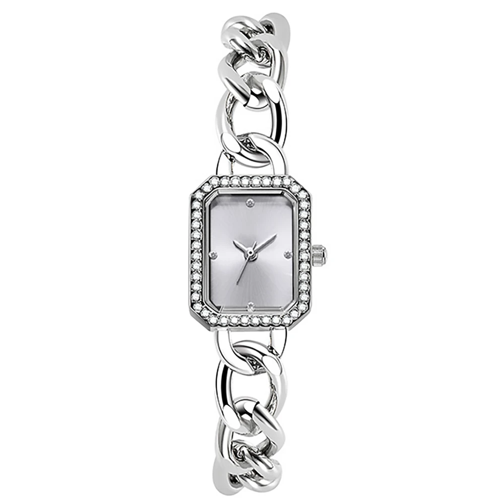 Simple Ladies Luxury DQG Brand Watches Fashion Square With Diamonds Women Quartz Watch Stainless Ste