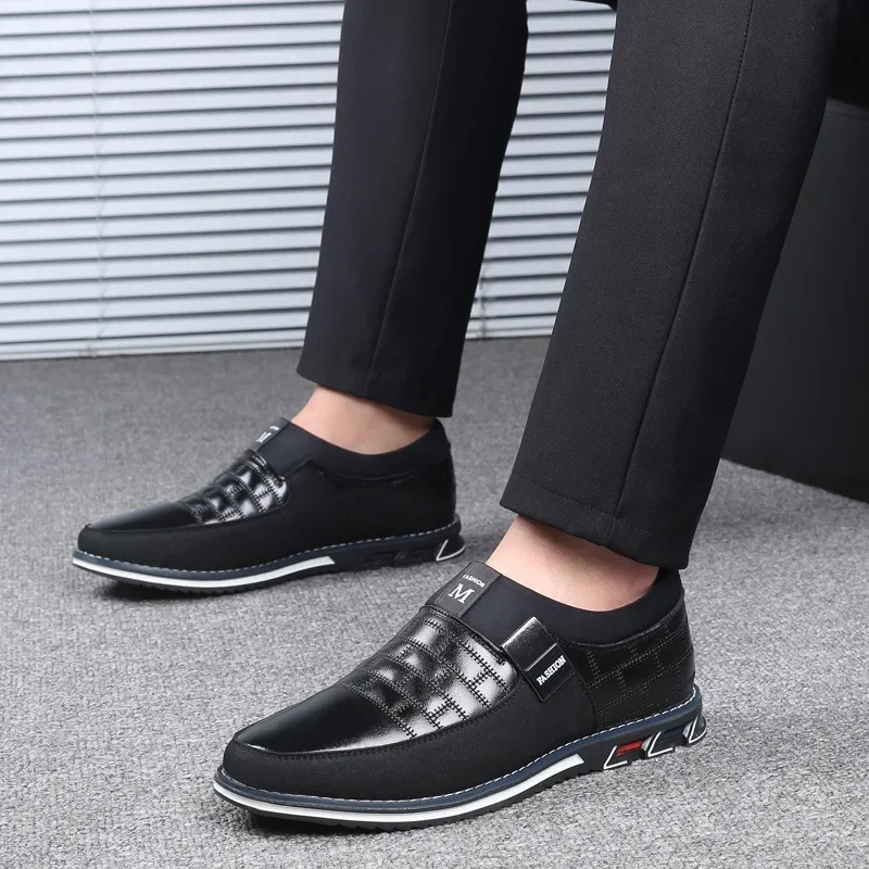 Leather Shoes Casual Leather Shoes for Men Business Shoes Office Comfort Working Footwear Man Loafers Big Size 38-50