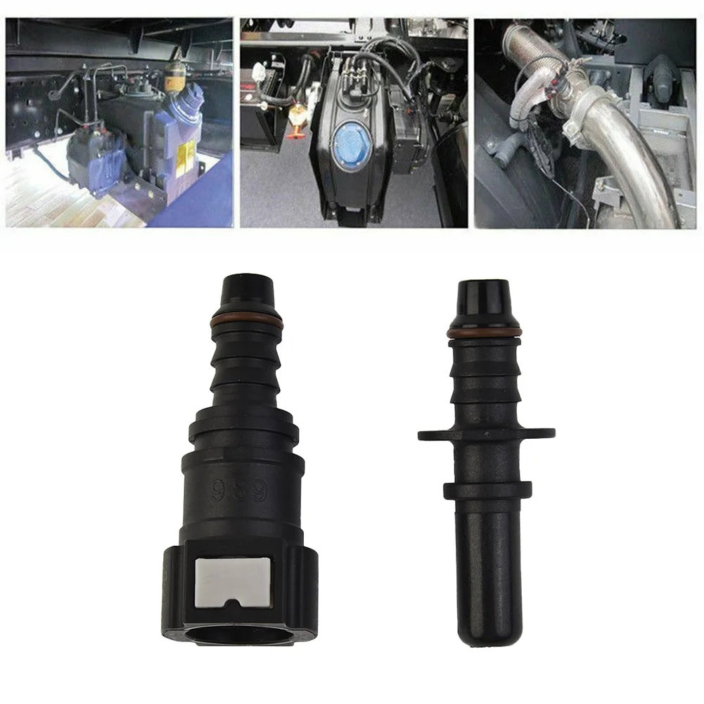 Fuel Line Coupler Car Fuel Line Coupler Hose Quick Connect Straight 9.89mm ID8 Car Fuel Line Hose Pipe Coupler Quick Release Connector SET