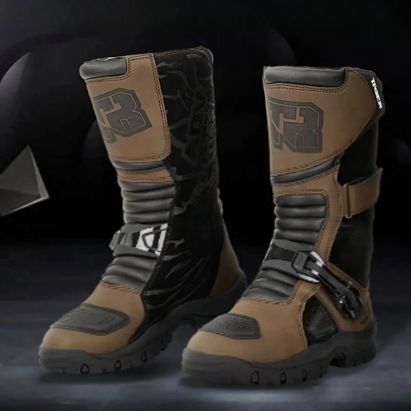 Botas De Moto Zapatos Moto Negro Botines Cortos Motocross Piel