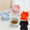 Cat Bowl Pet Accessories Ceramic Diagonal High Feet Cute Protection Cervical Spine Dog Bowl Drink Water Pet Supplies 3