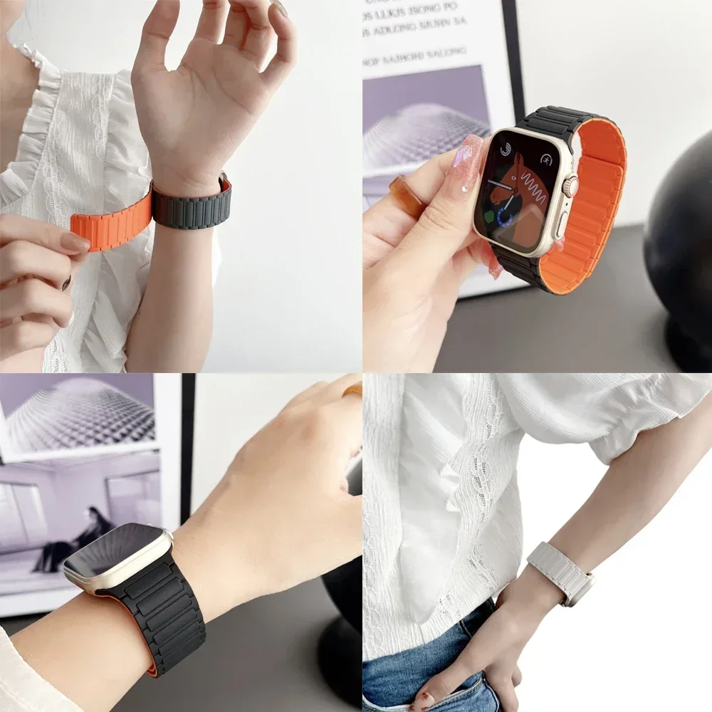 Silicone Magnetic Loop Watch Band Replacement Strap