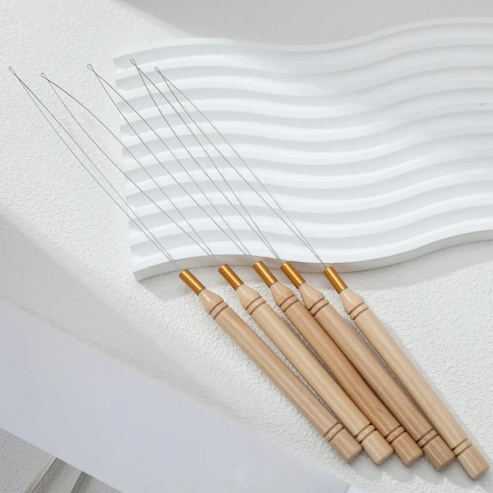 마이크로 링 루프 툴 루프 스레더 당김 바늘, 헤어 플라이어 및 비즈와 함께 사용하는 인모 연장 도구