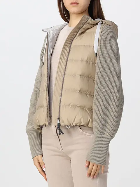 캐쥬얼 스타일 긴팔 니트 패딩 다운 재킷