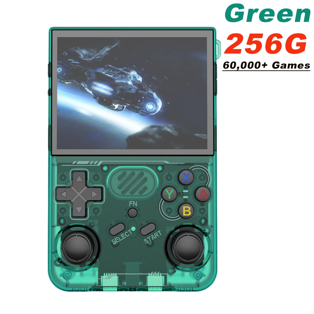 BOYHOM 256G R36XX Hand-held Game Consoles Video player RG35XX 3.5-inch IPS Screen Retro Game Player 3000 mAh 128G/64G Green