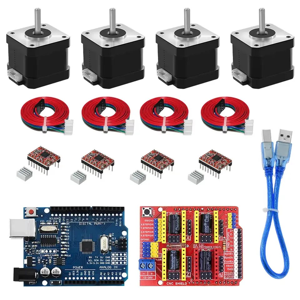 Nema17 Stepper Motor KIT + CNC Shield V3 Engraving Machine + A4988 Driver + 42 Stepper Motor Nema17 17Hs4401S With Wire image 1