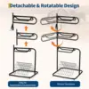 Heavy Duty 3 Tier Freestanding Saddle Rack Stand, 76cm x 76cm x 173cm Rotatable & Removable Arms, Horse Tack Organizer for English & Western Saddles, Blankets & Gear, Black Stable Storage
