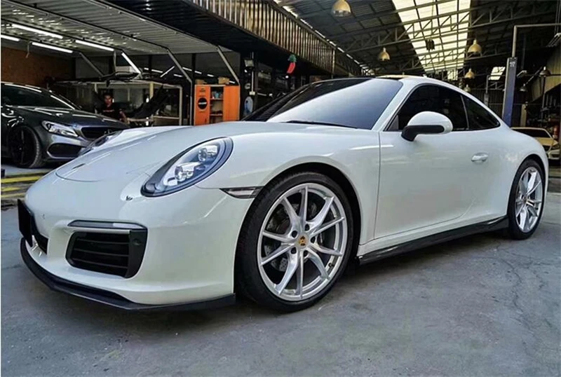 Voor Porsche 911 991.2 2015 2016 2017 2018 Echt koolstofvezel Voorlip Achterdiffuser Carrosserie Zijskirt Kit Kofferbakspoiler Refits - - Racext 33