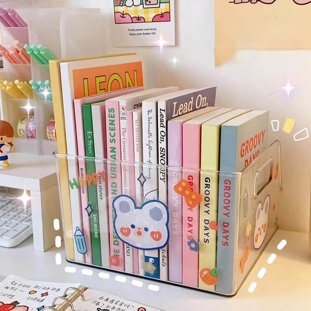 Boîte De Rangement En Plastique Transparent Pour Livres Étudiants