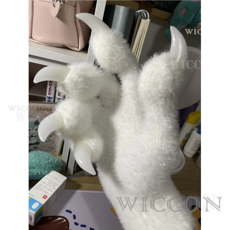 Furry Gloves Kig Fursuit Kigurumi Cosplay Plush Gloves Full Season Claw Gift