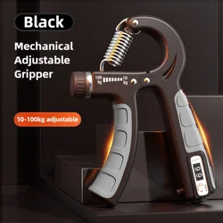 Adjustable Resistance Hand Grip Strengthener for Muscle Building and Forearm Conditioning (Black)