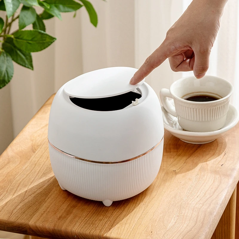 Fashion Desktop Trash Can Creative Luxury Dustbin Bin Household Mini