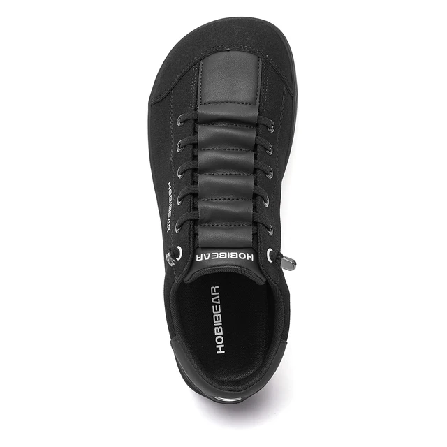 HOBIBEAR Wide Toe Barefoot Shoes for Unisex Minimalist Artificial Leather Sneakers Lightweight Adjustable Slip On Walking Shoes 4