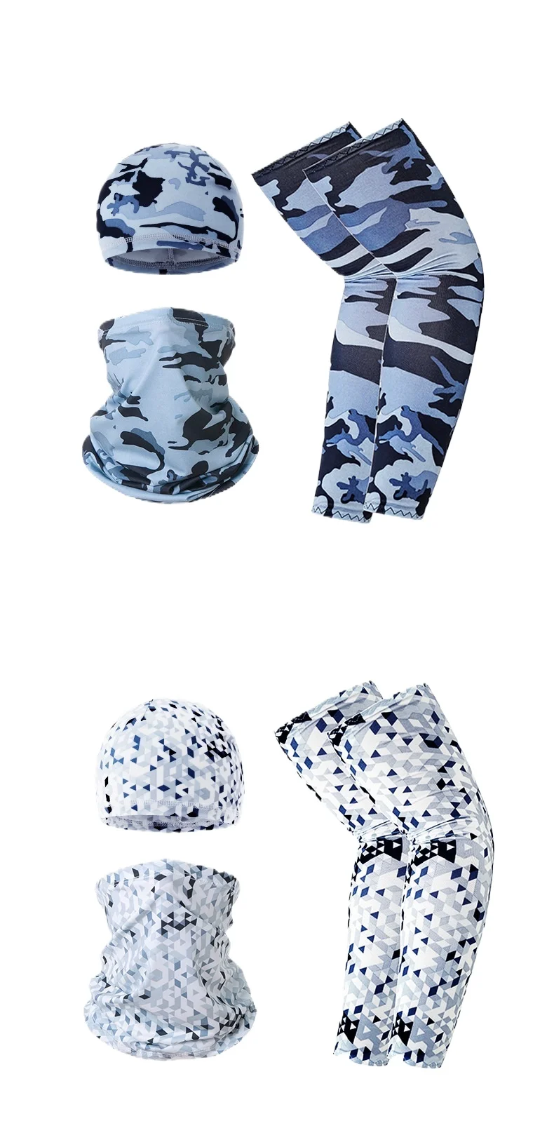 Set di maschere sportive all'aperto con protezione solare traspirante in seta di ghiaccio, foulard magico, asciugatura rapida, leggero, per ciclismo_voghion.com