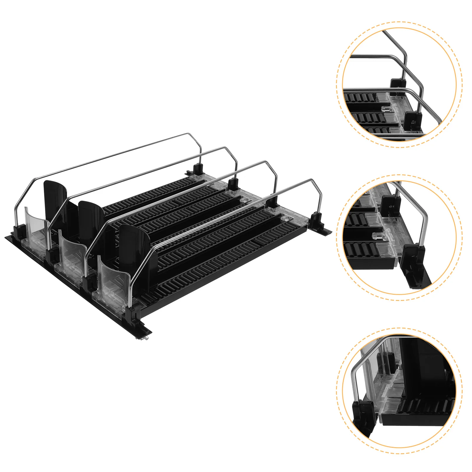 

Drink Organizer Dispenser Can Pusher Bottle Soda Fridge Beverage Rack Water Holder Glide Pushing Self Display Storage Shelf
