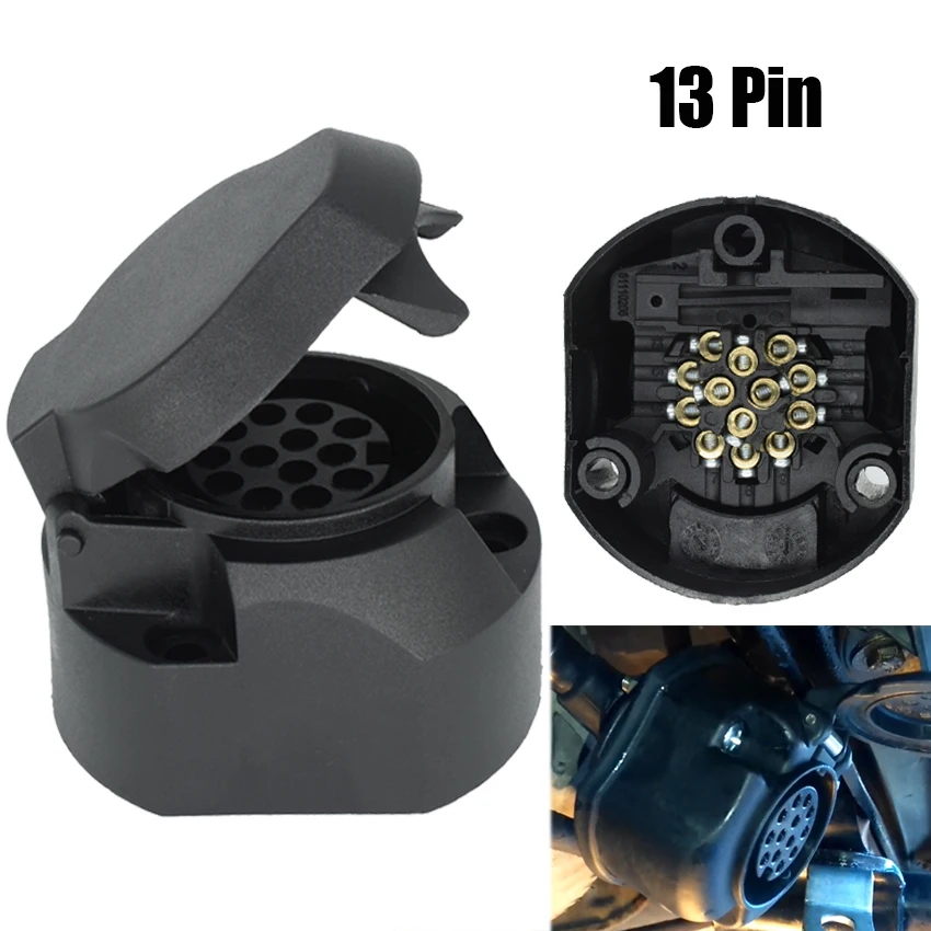 Adattatore per rimorchio, 12V 13Pin Presa di corrente per rimorchio Connettore Staffa adattatore per gancio di traino per rimorchio Adattatore per rimorchio, 12V 13Pin Presa di corrente per rimorchio Connettore Staffa adattatore per gancio di traino per rimorchio
