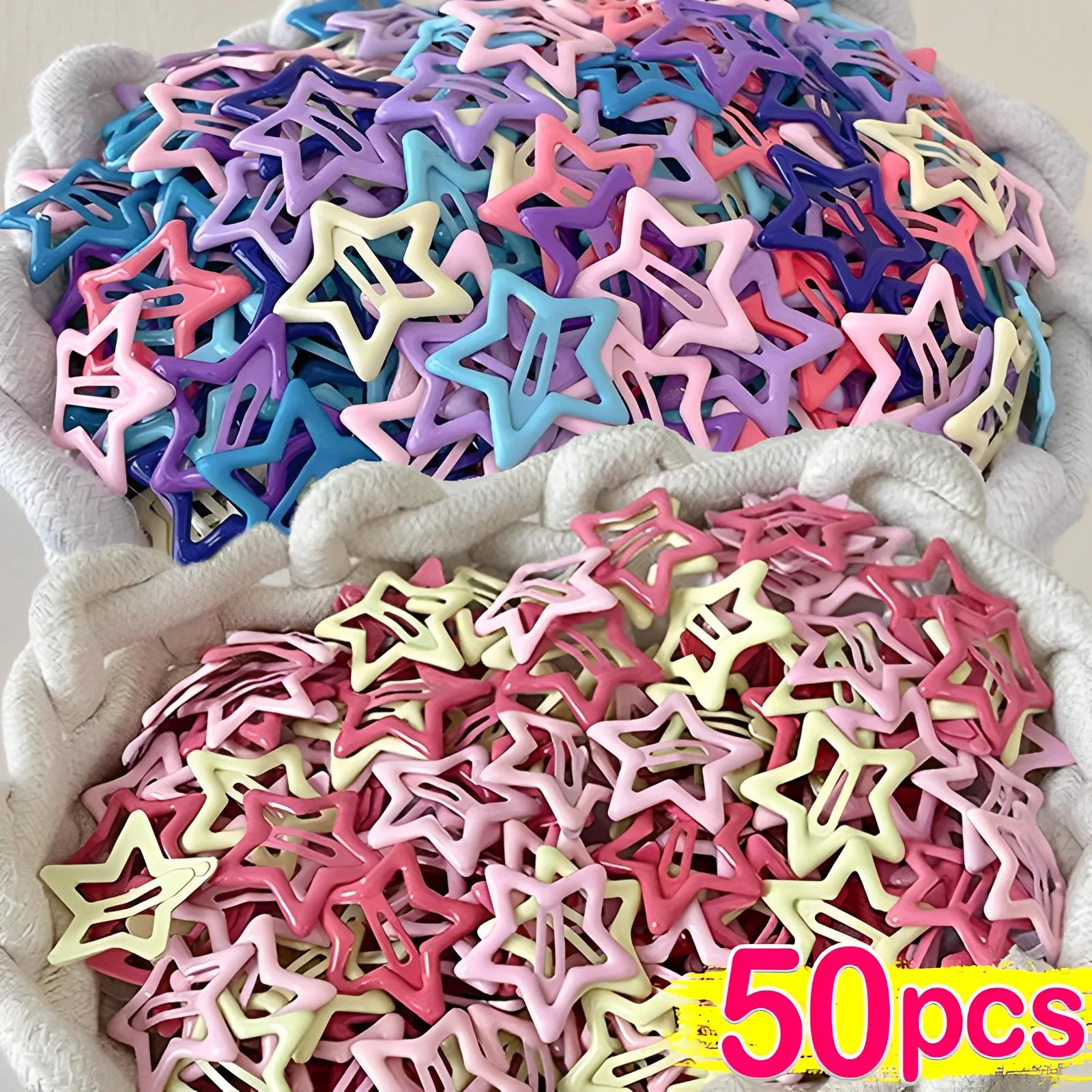 

10/50Pcs Colorful Star BB Hair Clips Y2K Women Grils Cute Metal Star Hairpin Side Barrettes Hair Grip Headwear Hair Accessories