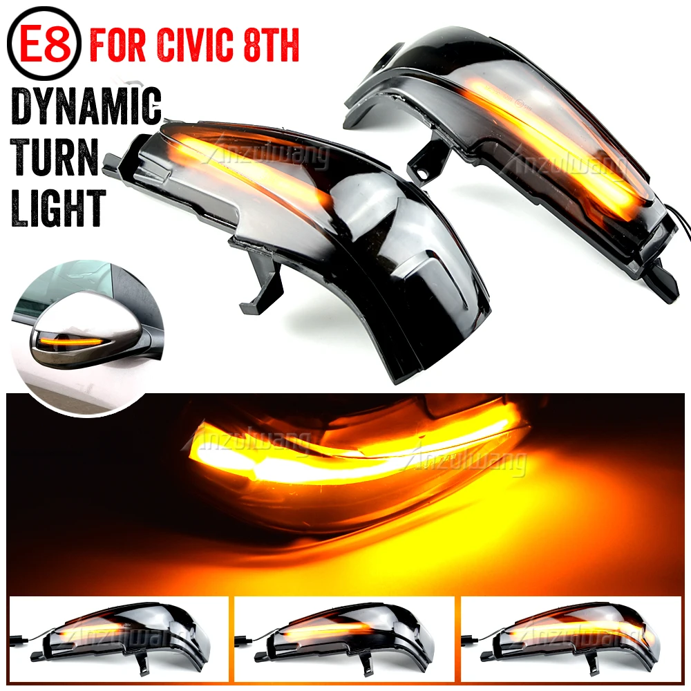 

Pair Wing Mirror Indicator Dynamic LED Turn Signal Lights For Honda Civic Mk8 Coupe Sedan FG1 FG2 FA 1 2 3 4 FD 1 2 3 4 5 6 7