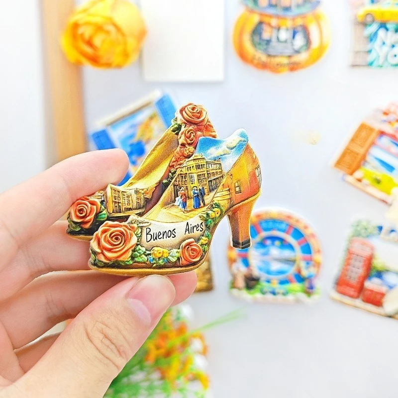 Magnete Frigorifero 3D Argentina - Souvenir Turistico Di Buenos Aires, In Resina Fatta A Mano, 7x6 Cm, Regalo Di Viaggio Per Collezionisti