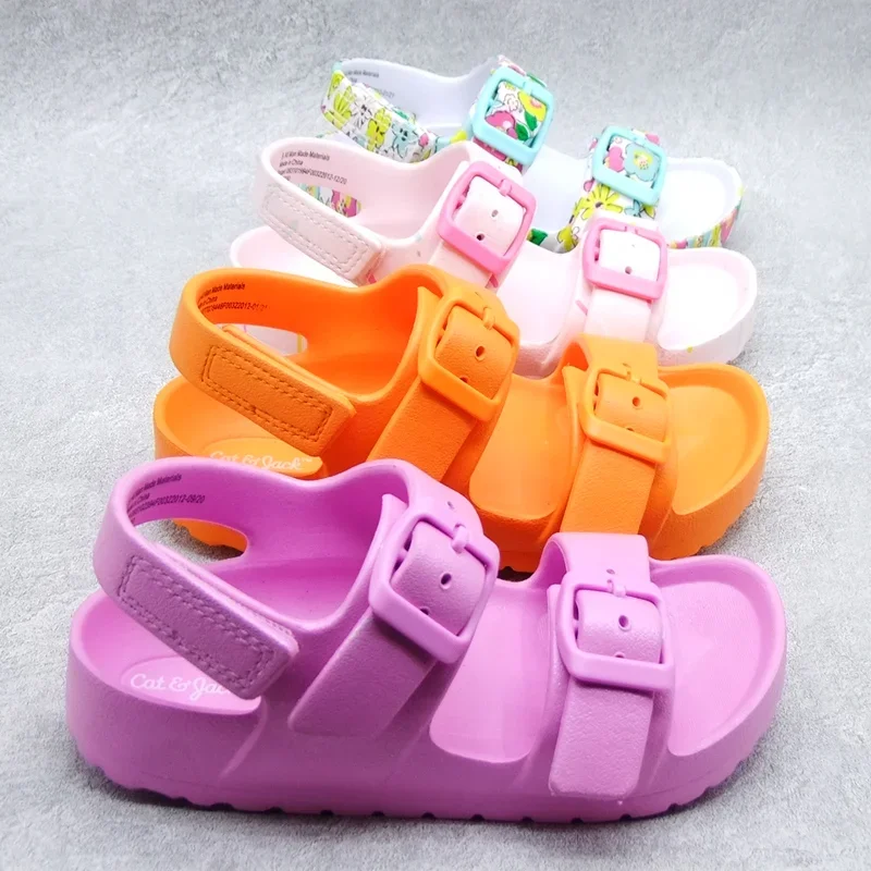 Summer Baby Toddler Kids Adults Slip-On Sandals Boys Girls Foam Beach Slides Candy Color Children Lightweight Breathable Sandals