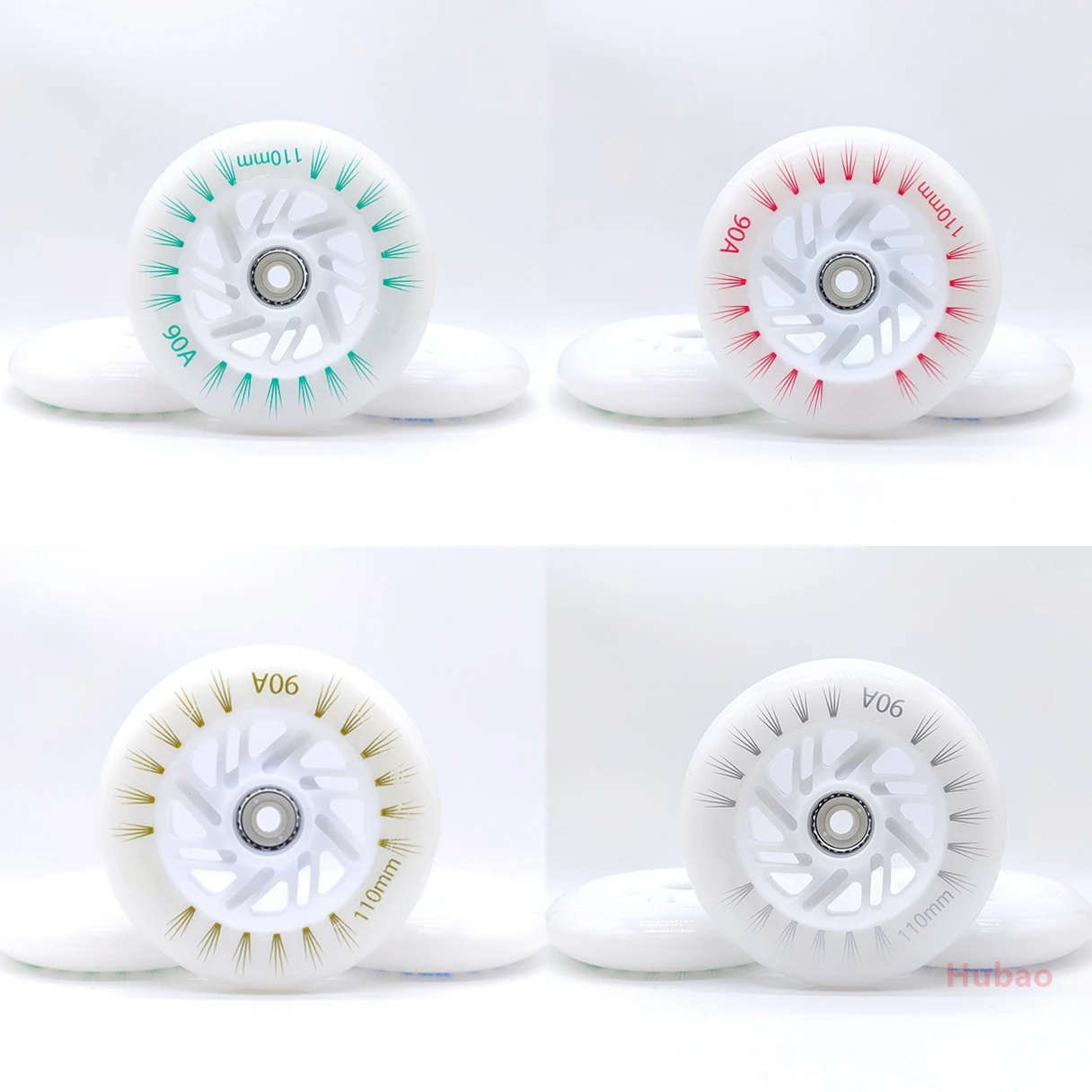 4pcs LED Flash Wheel 60/62/64/68/70/72/76//80mm Inline Skates 90/100/110/125mm Speed Skates Rock Fancy Roller Skates PU Tyres 6