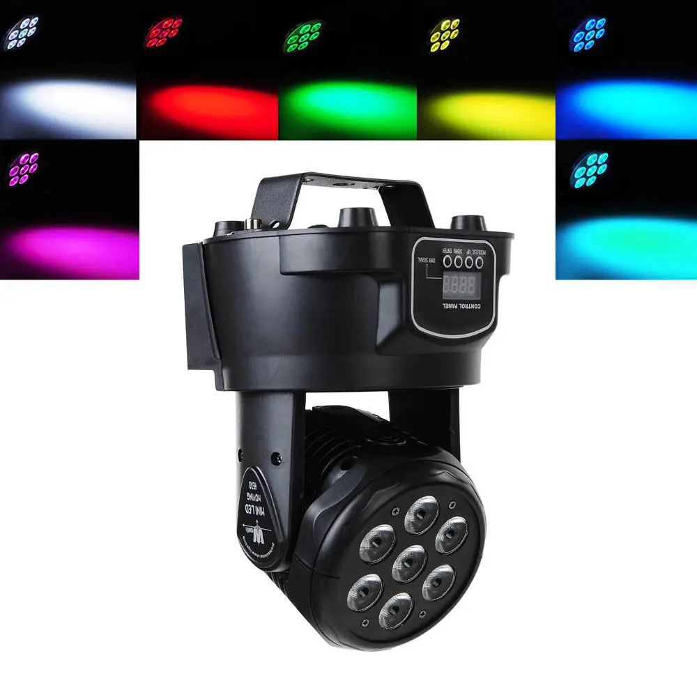 2PCS Mini LED 7x12WRGBW Wash Moving Head Lighting dj disco Ball  14 channels 5