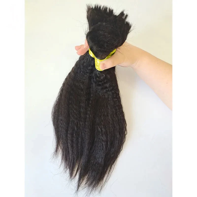 Brazilian Yaki Human Hair In Weaves Bundles Hair For Braiding In Natural Color 16 To 26 Inches Braid No Weft Bulk 100g human hair extensions