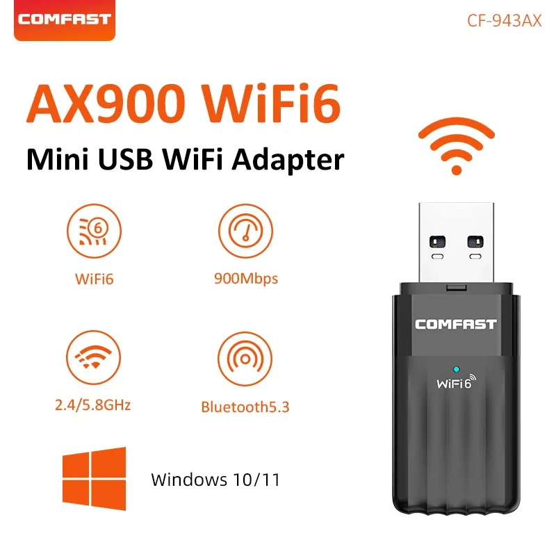 Comfast WIFI 6 어댑터 AX286 네트워크 카드 USB 동글 2.4/5GHz 802.11AX 신호 수신 PC 노트북 Windows 10/11 드라이버 무료