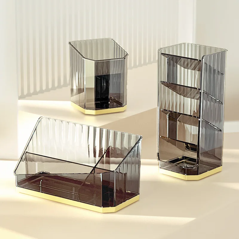 Luxury Makeup Organizer Desktop Bathroom Makeup Brush Storage Box Office Pen Box Makeup Brush Organizer Lipstick Storage Box 6