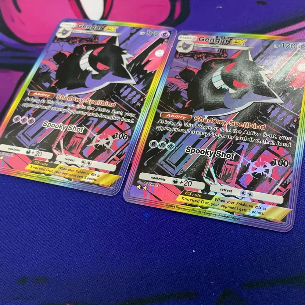 Gengar Ex Holographic Textured Anime Collectible Card