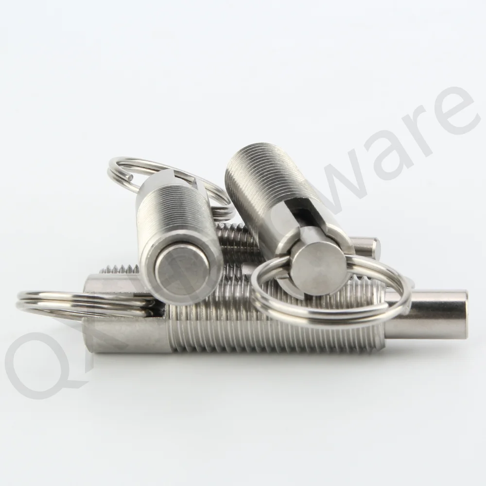 QX234 Factory Supply Hand Retractable Pull Pin Spring Plunger Index Bolt Stainless/Carbon Steel Indexing Plunger With Ring