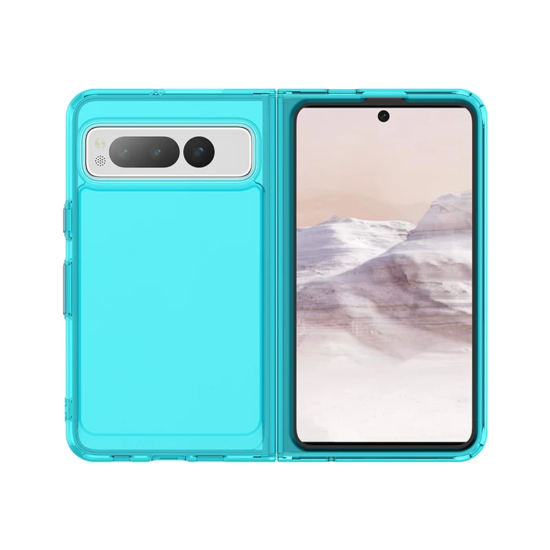 Google Pixel Fold용 캔디 충격 방지 실리콘 범퍼 휴대폰 케이스