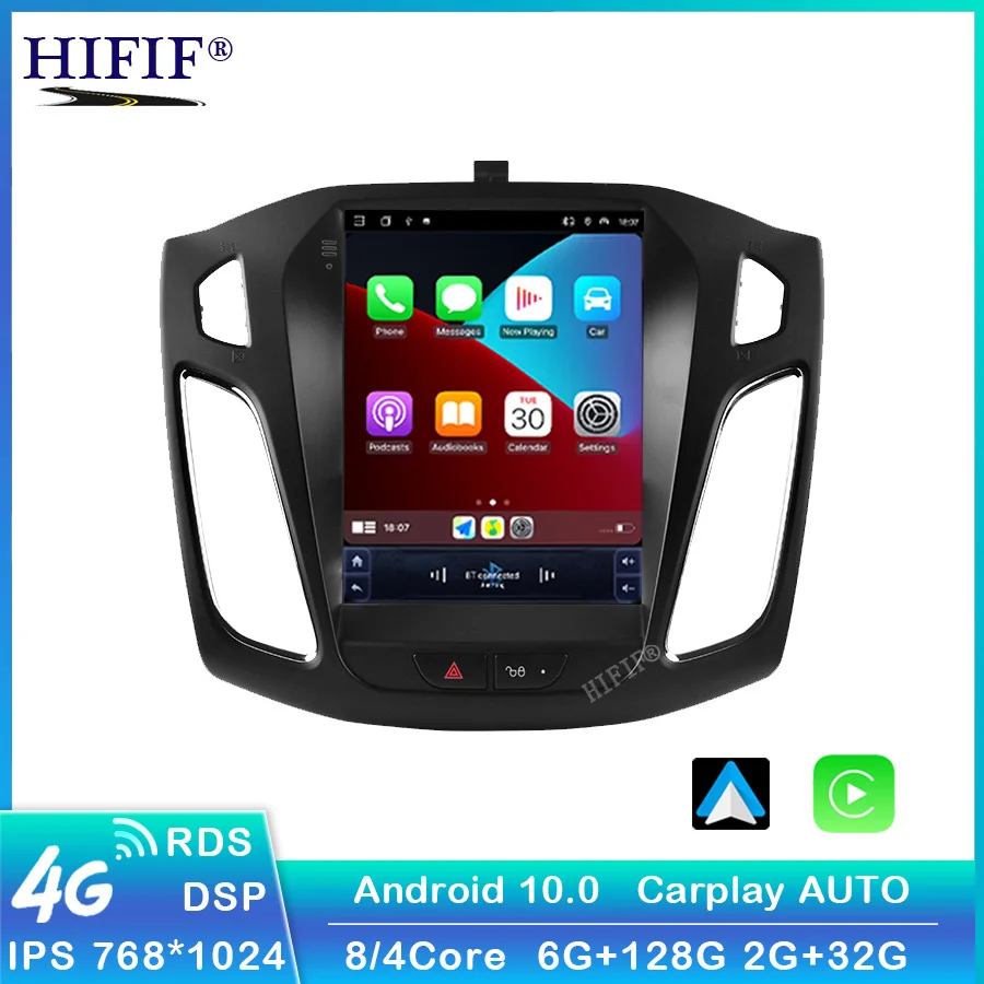 2 Din Android 10.0 Car Stereo Radio Multimedia Video Player For Ford Focus 3 Mk 2011 - 2019 Tesla Style Navigation Carplay |