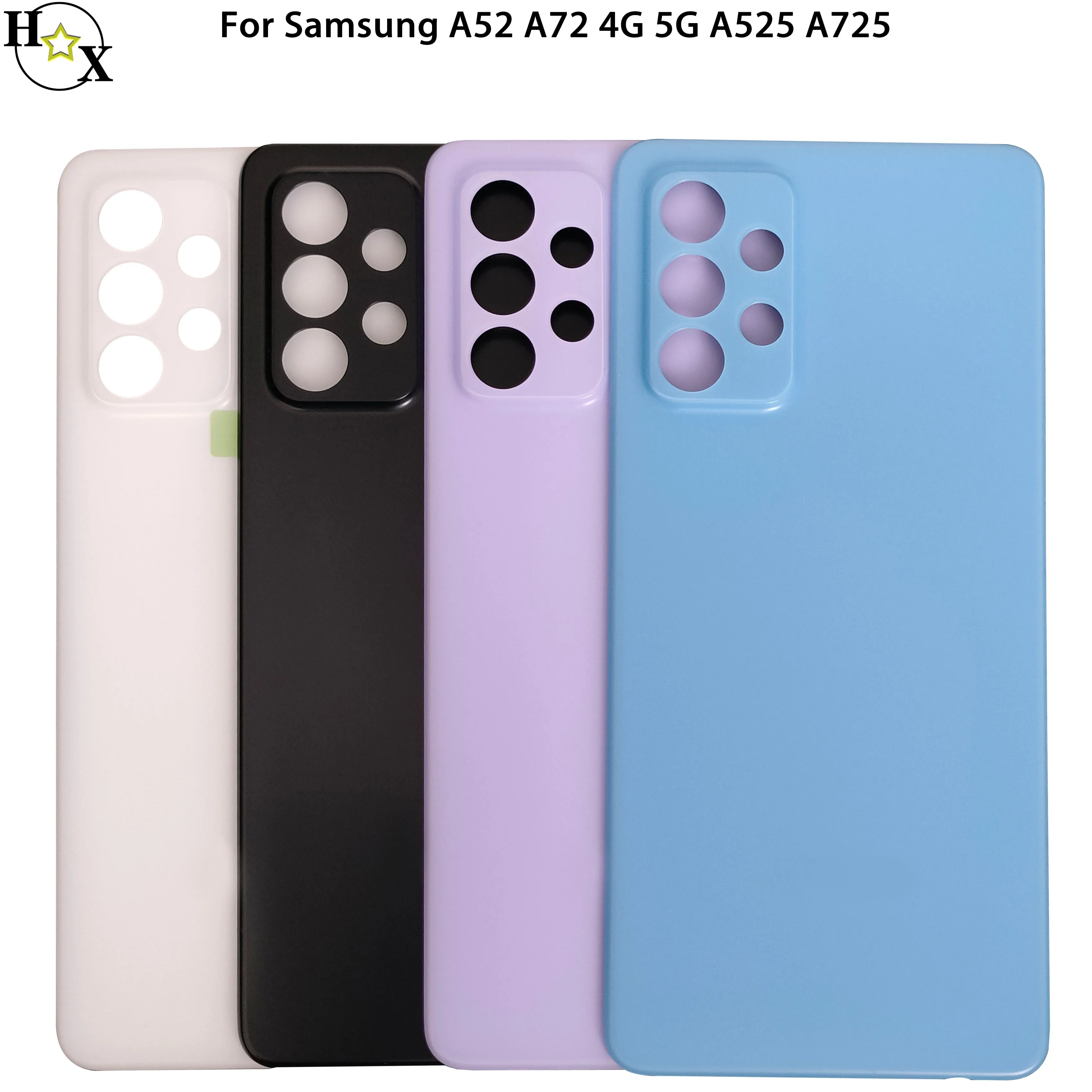 For Samsung Galaxy A52 A72 4G 5G Back Cover Housing Rear Phone Case Battery  Plastic Door Lid Adhesive Stickers Replacement